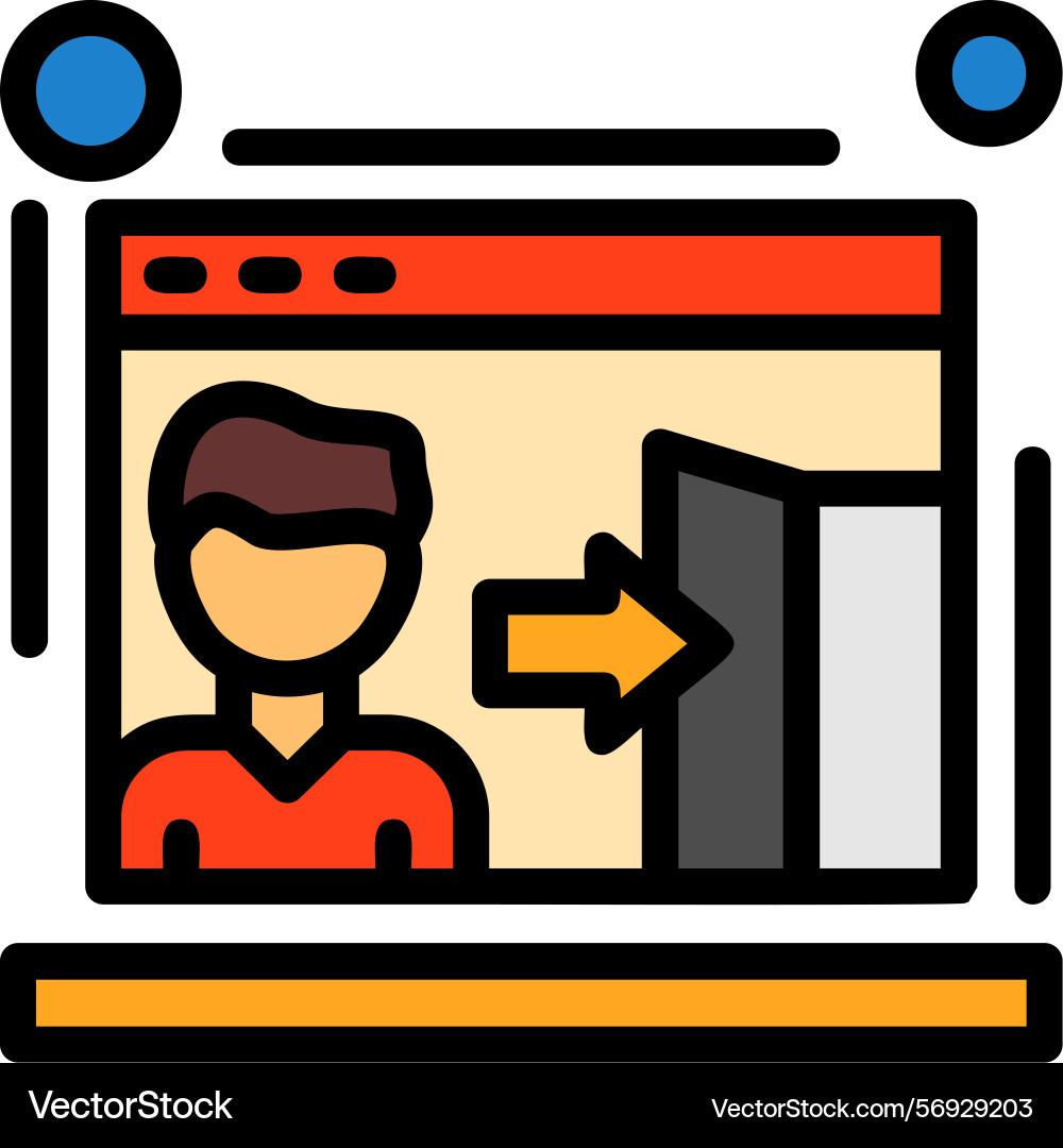 Exit rate line filled style icon design Vector Image