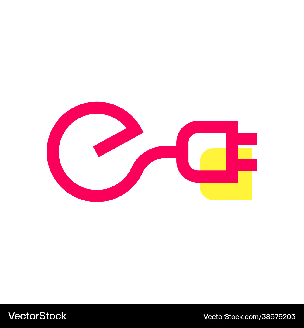 Letter e electric logo icon design Royalty Free Vector Image