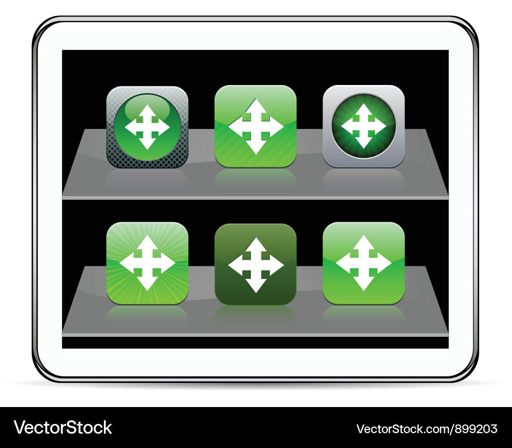 Map green app icons Vector Image