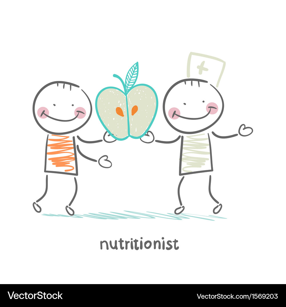 Nutritionist gives the patient an apple Vector Image