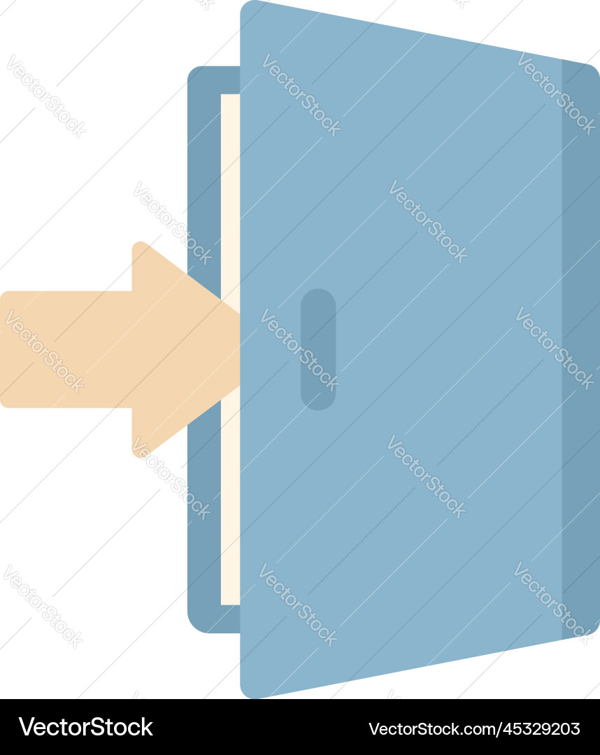 Open door icon flat computer interface Open door icon flat computer interface vector image