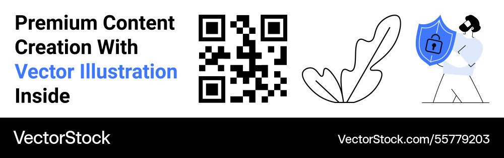 Qr code shield and feather elements highlighting Qr code shield and feather elements highlighting vector image