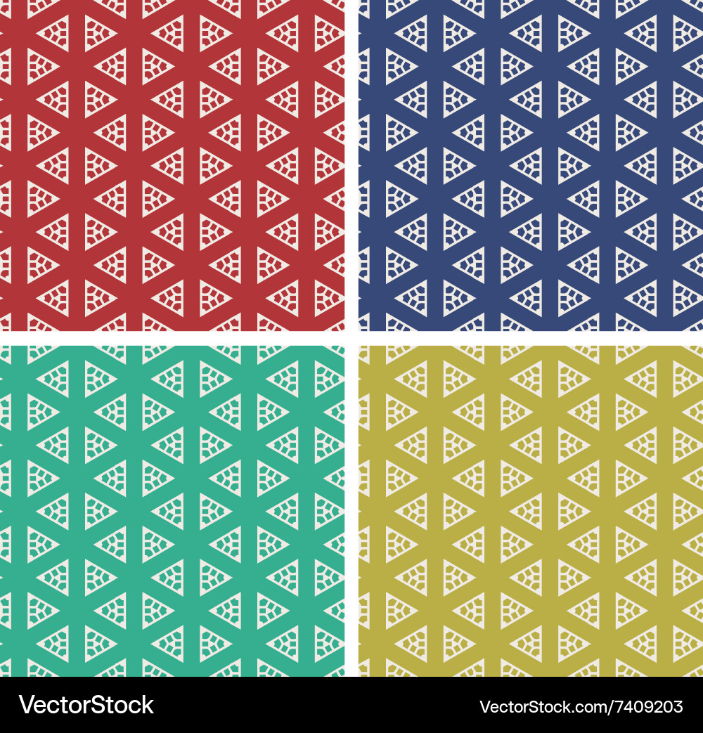 Set of colorful geometric pattern background Vector Image