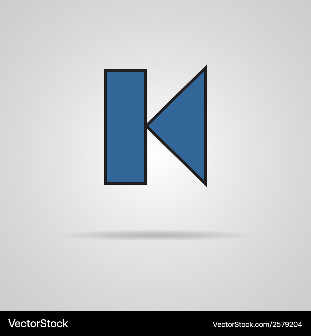 Back track web icon with shadow media player Vector Image