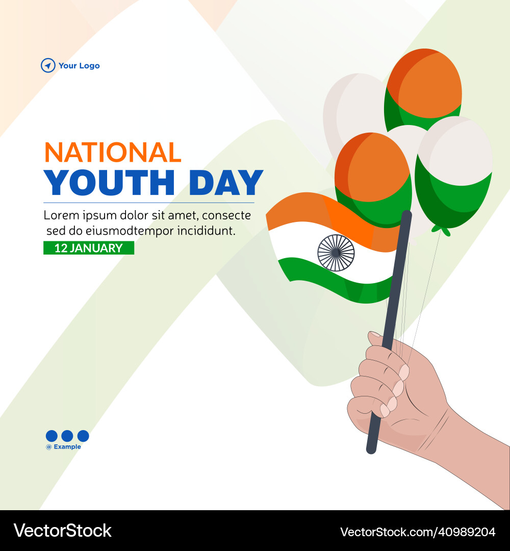 Banner design of national youth day Banner design of national youth day vector image