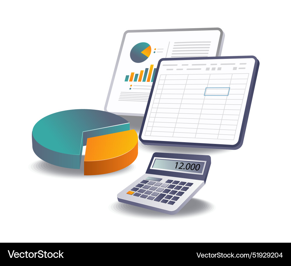 Calculating business technology data analysis Calculating business technology data analysis vector image