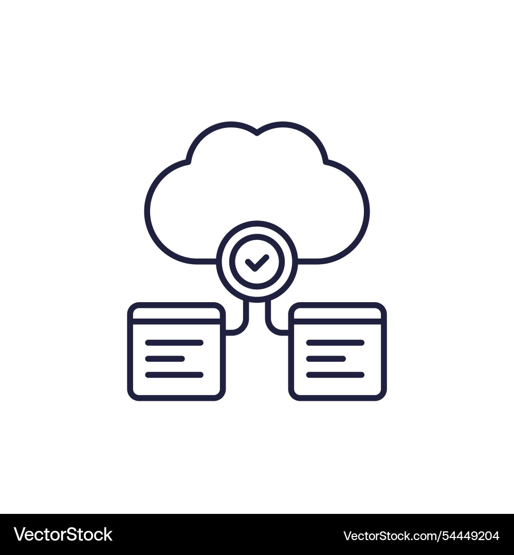 Cloud computing line icon for apps and web vector image
