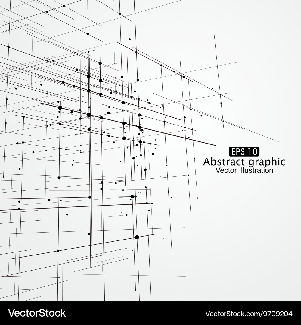 Dot and line composition abstract graphics Vector Image