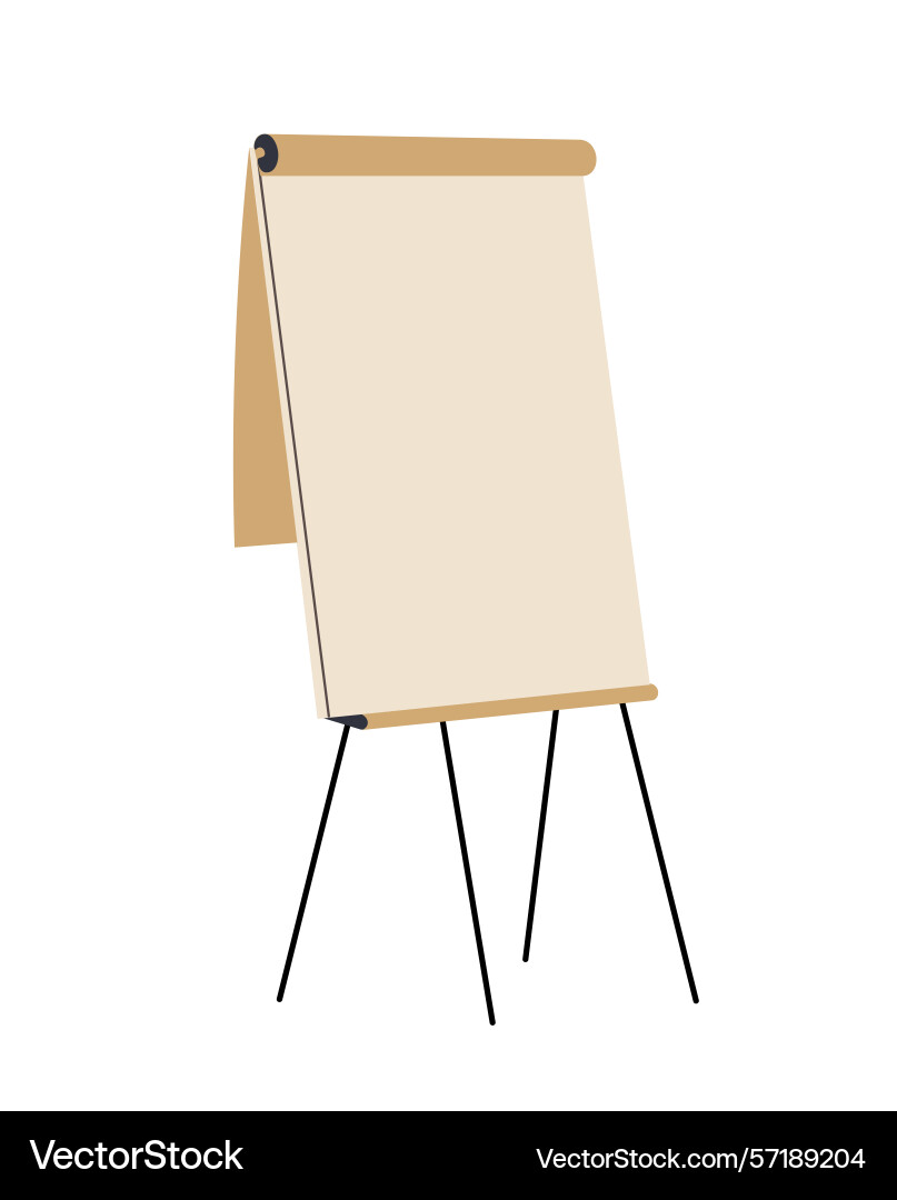 Flip chart with empty blank paper sheet isolated Flip chart with empty blank paper sheet isolated vector image