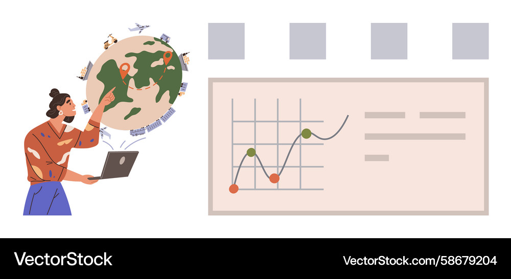 Global Data Analytics & Insights Vector Image