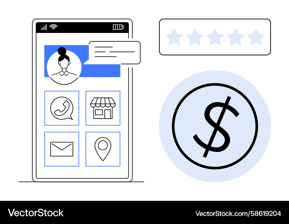 Mobile app interface with customer profile Vector Image