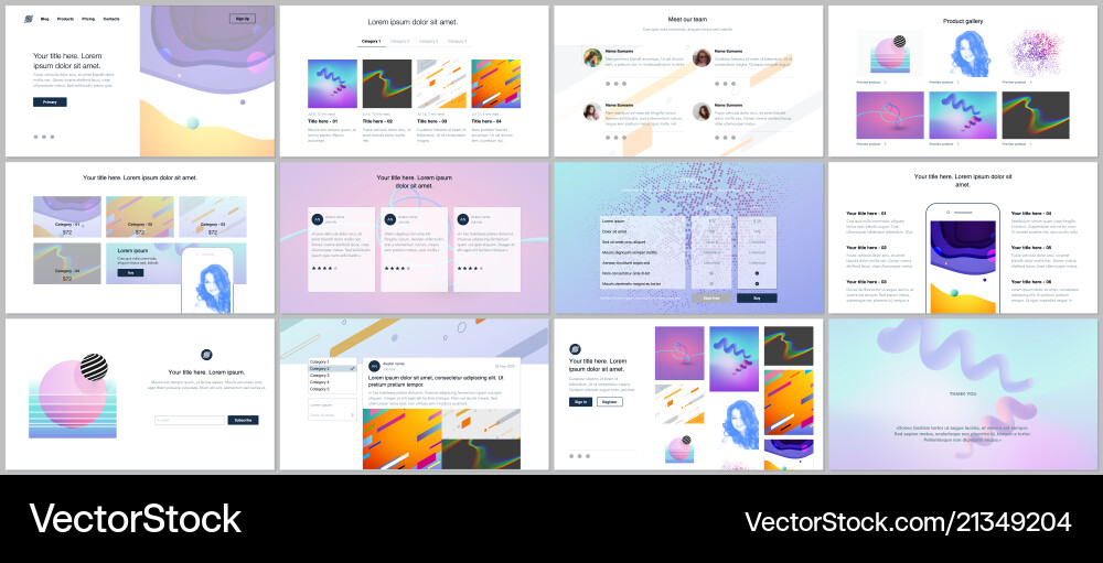 Templates for website design minimal Templates for website design minimal vector image