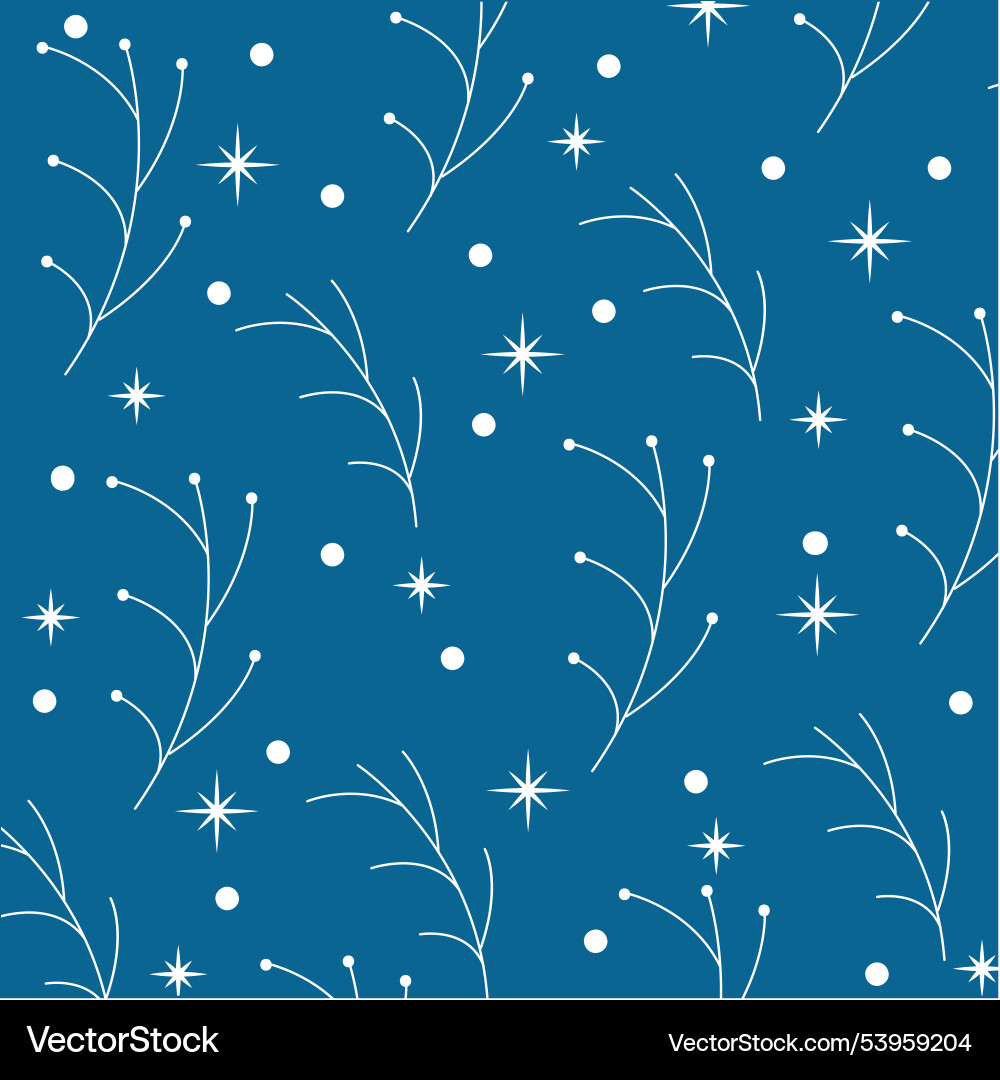 Winter tree branch icon pattern background vector image