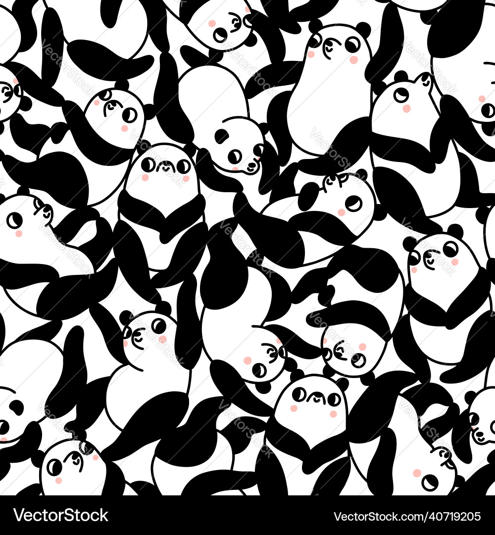 Adorable Panda Pattern vector image