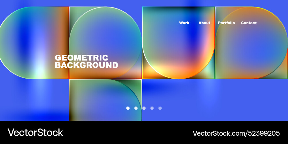 Bright colorful squares with round elements Bright colorful squares with round elements Vector Image