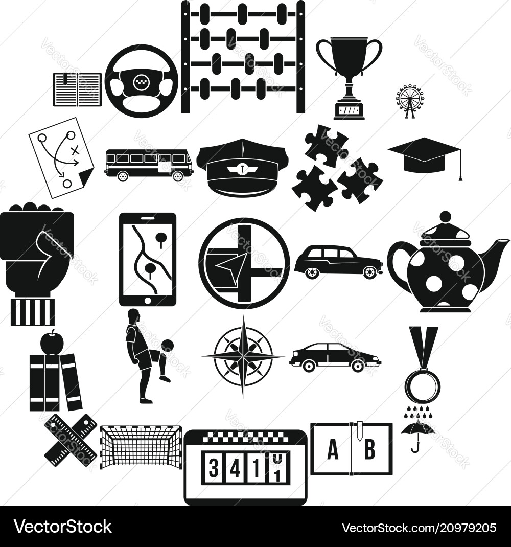 Charabanc icons set simple style vector image