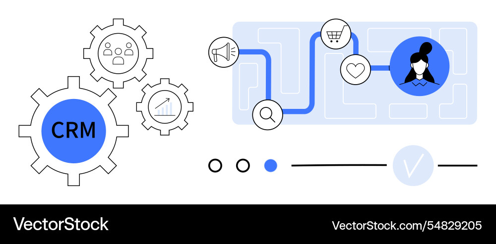 Crm integration and data flow Vector Image