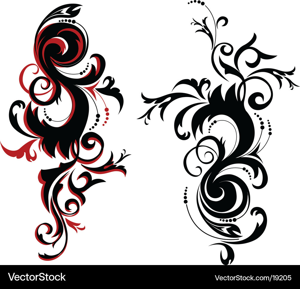 Floral Swirl Elements Royalty Free Vector Image