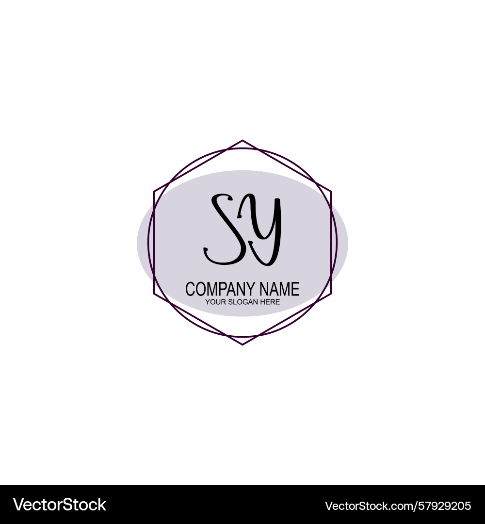 Handwriting logo concepts with initial sy Handwriting logo concepts with initial sy Vector Image