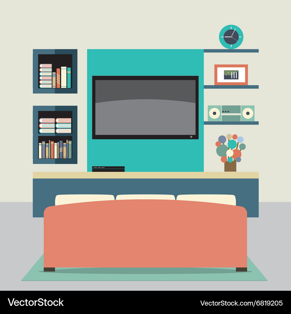 Modern Living Room Decor Vector Image