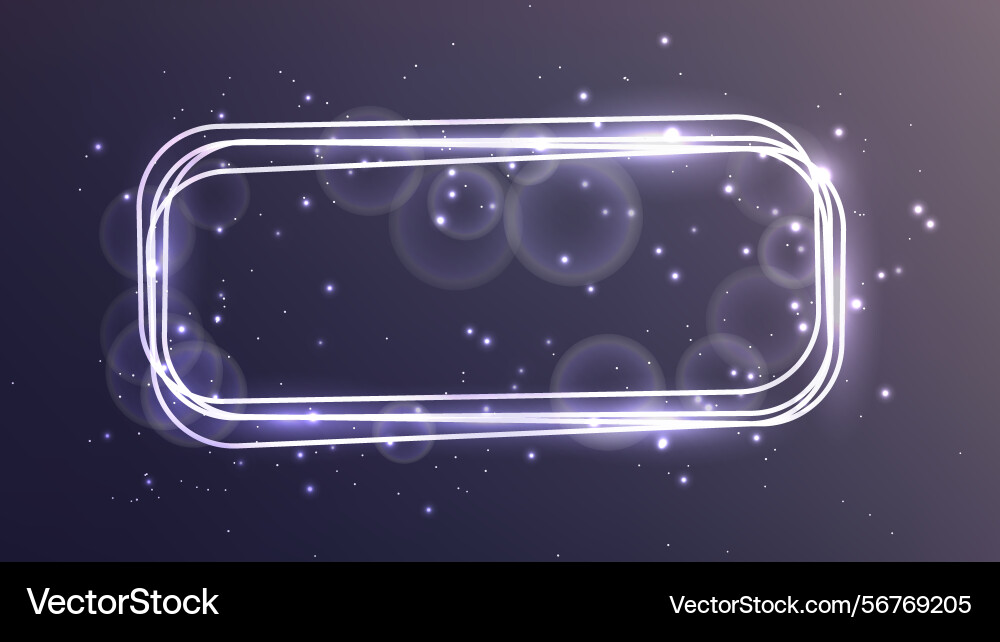 Neon rectangular frame with shining effects Neon rectangular frame with shining effects vector image