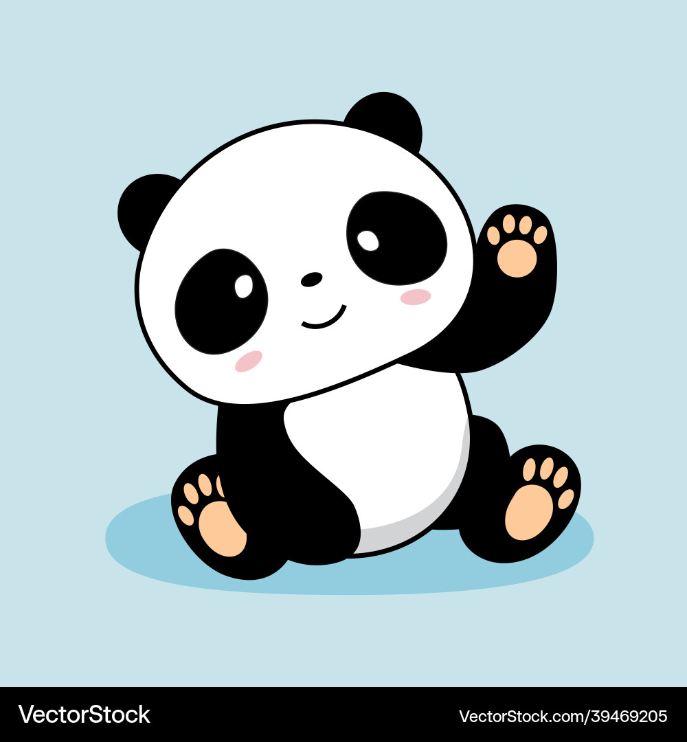 Panda cartoon cute animals vector image