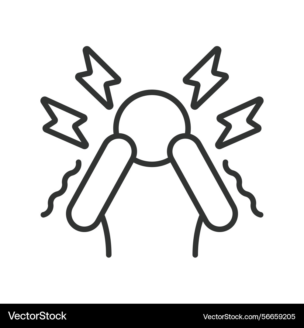 Panic attack icon in line design Panic attack icon in line design vector image