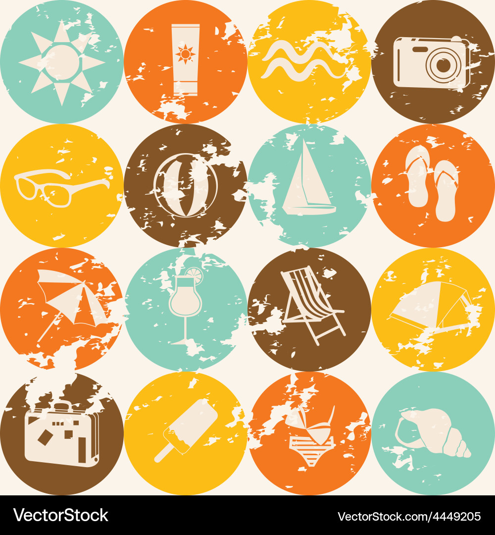 Retro Summer Pattern - Beach Vibes vector image