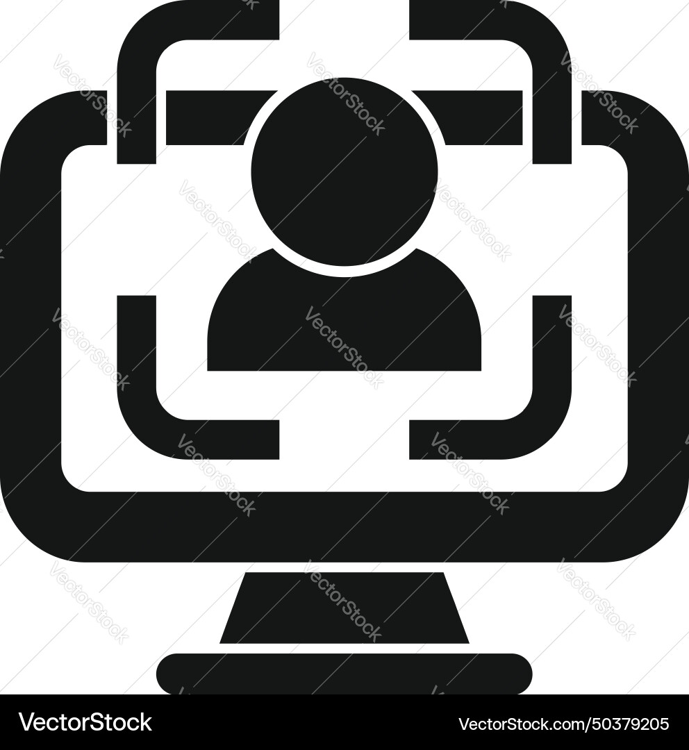 Scan face print icon simple system Scan face print icon simple system vector image