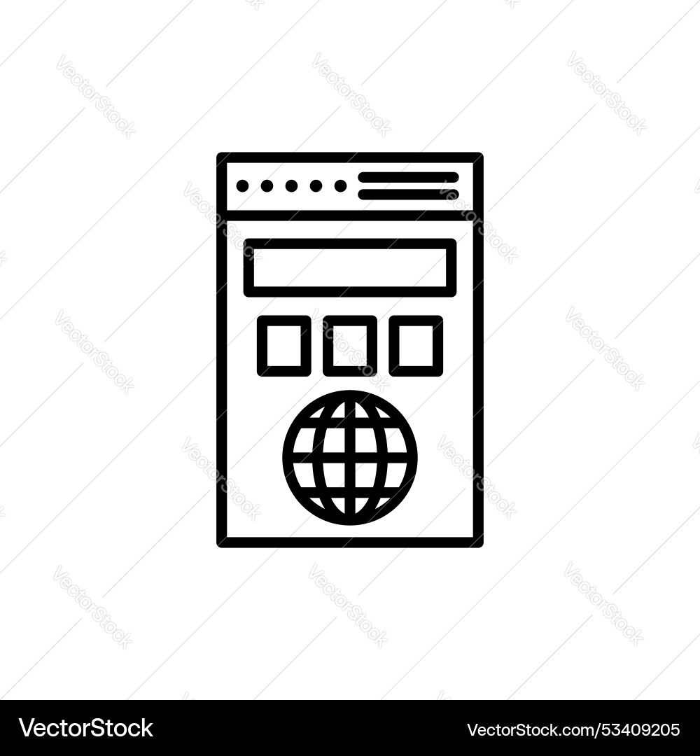 Website ui design icon isolated on white Website ui design icon isolated on white vector image