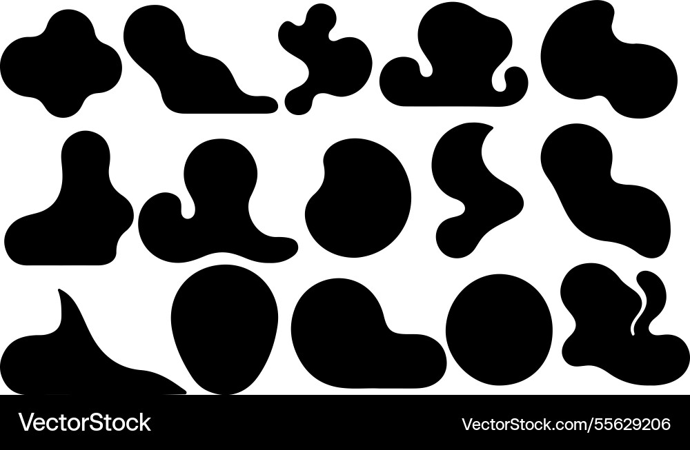 Abstract black blob forms for creative Vector Image