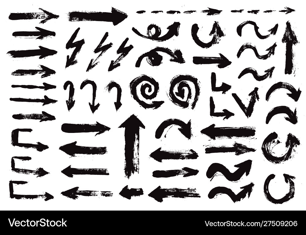 Arrow Paintbrushes Grunge vector image
