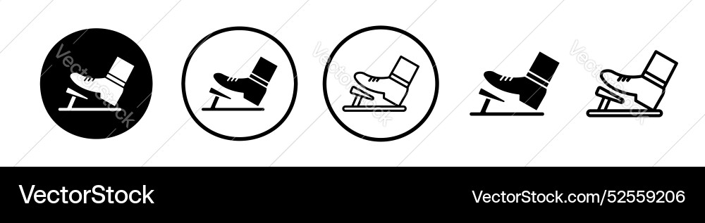 Car pedal icon set on white background Vector Image