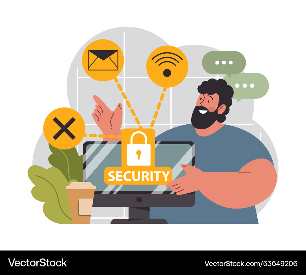 Cyber or web security set artificial intelligence Cyber or web security set artificial intelligence vector image