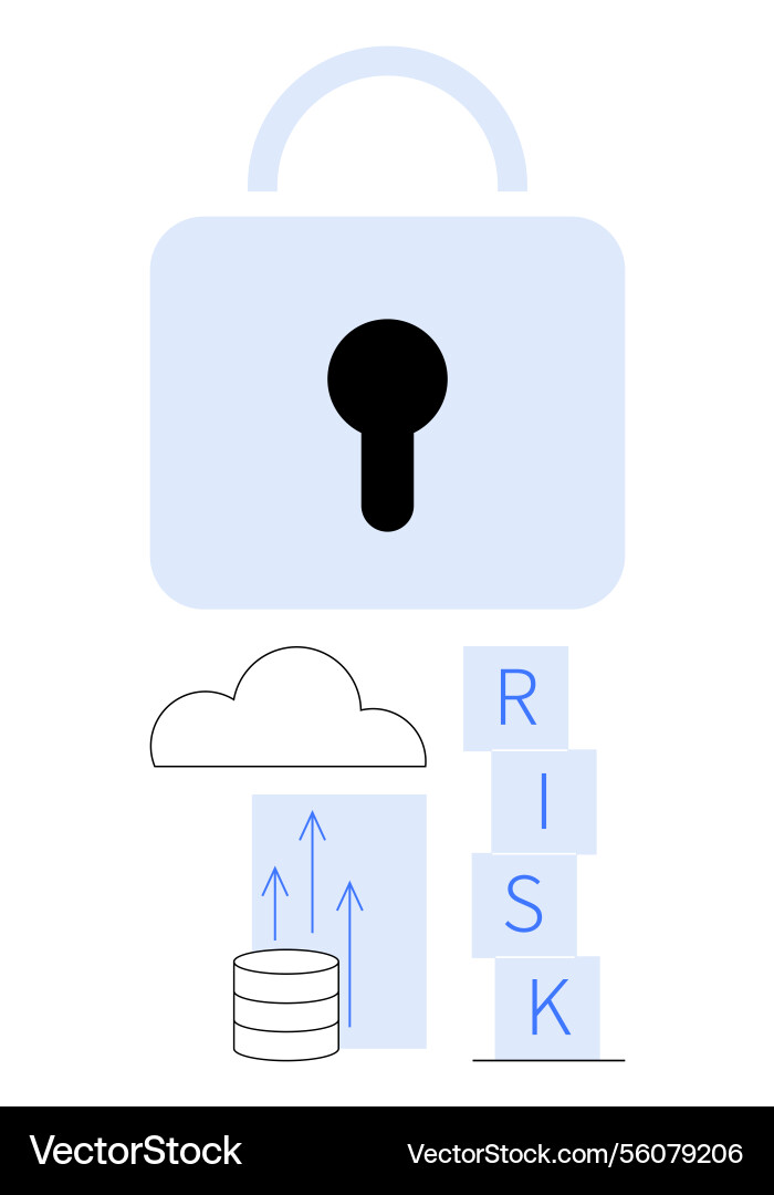 Data security concept with lock cloud storage Vector Image