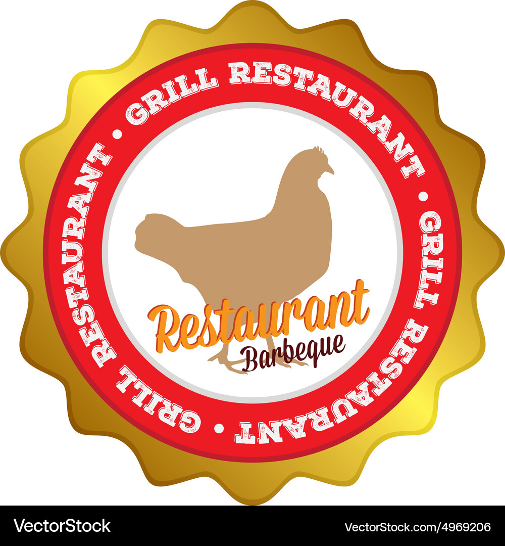 Isolated label with text and barbecue elements Vector Image