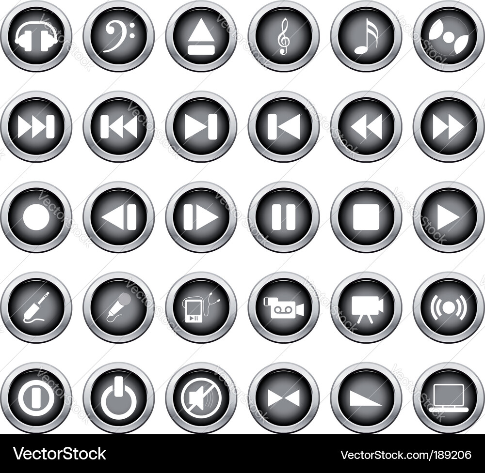 Musical Icon Set - Music & Sound Vector Image