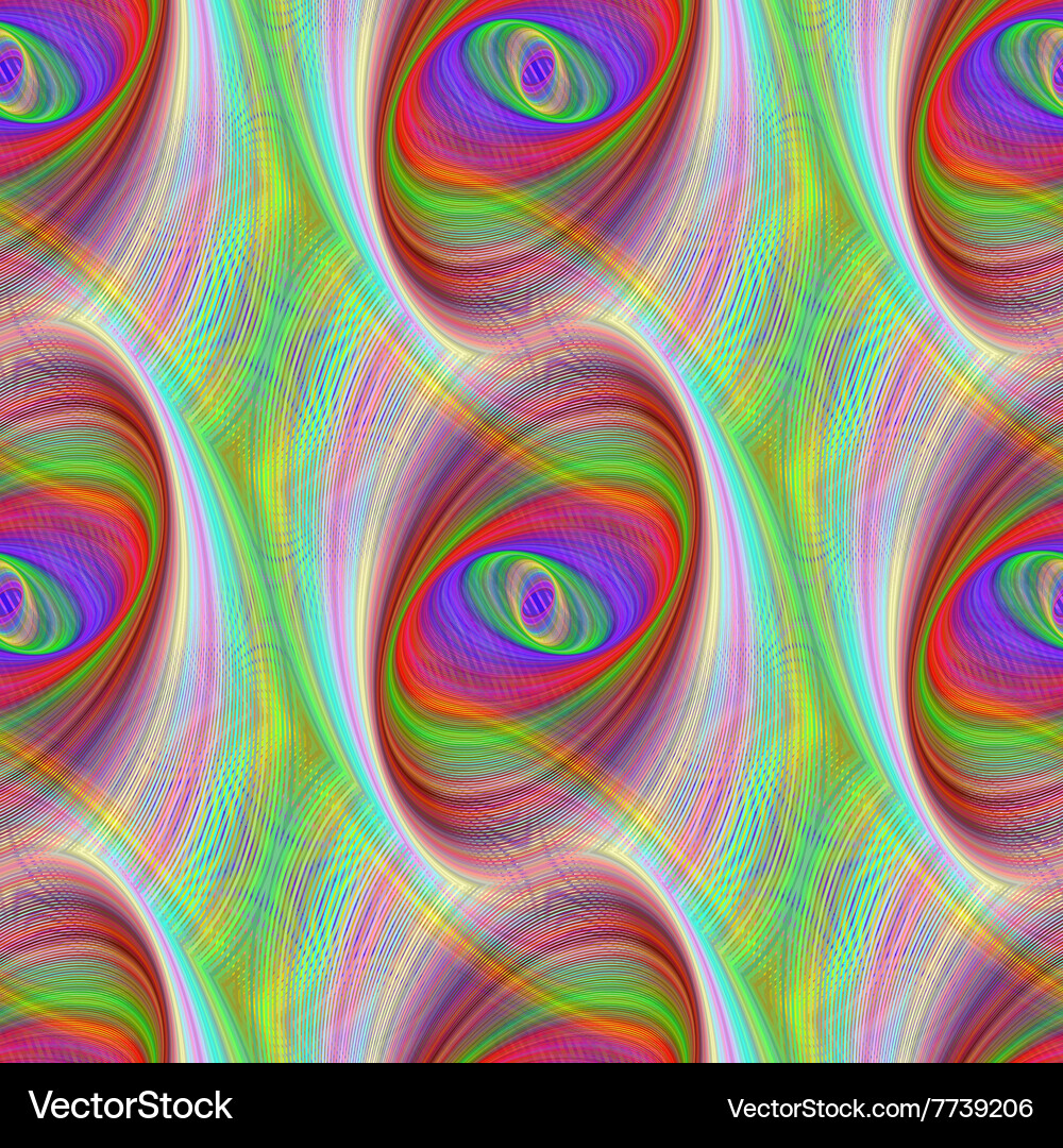 Seamless colorful ellipse fractal pattern Vector Image