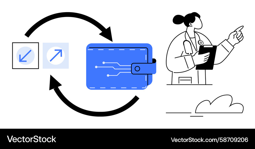 Secure Digital Wallet & Transactions Vector Image