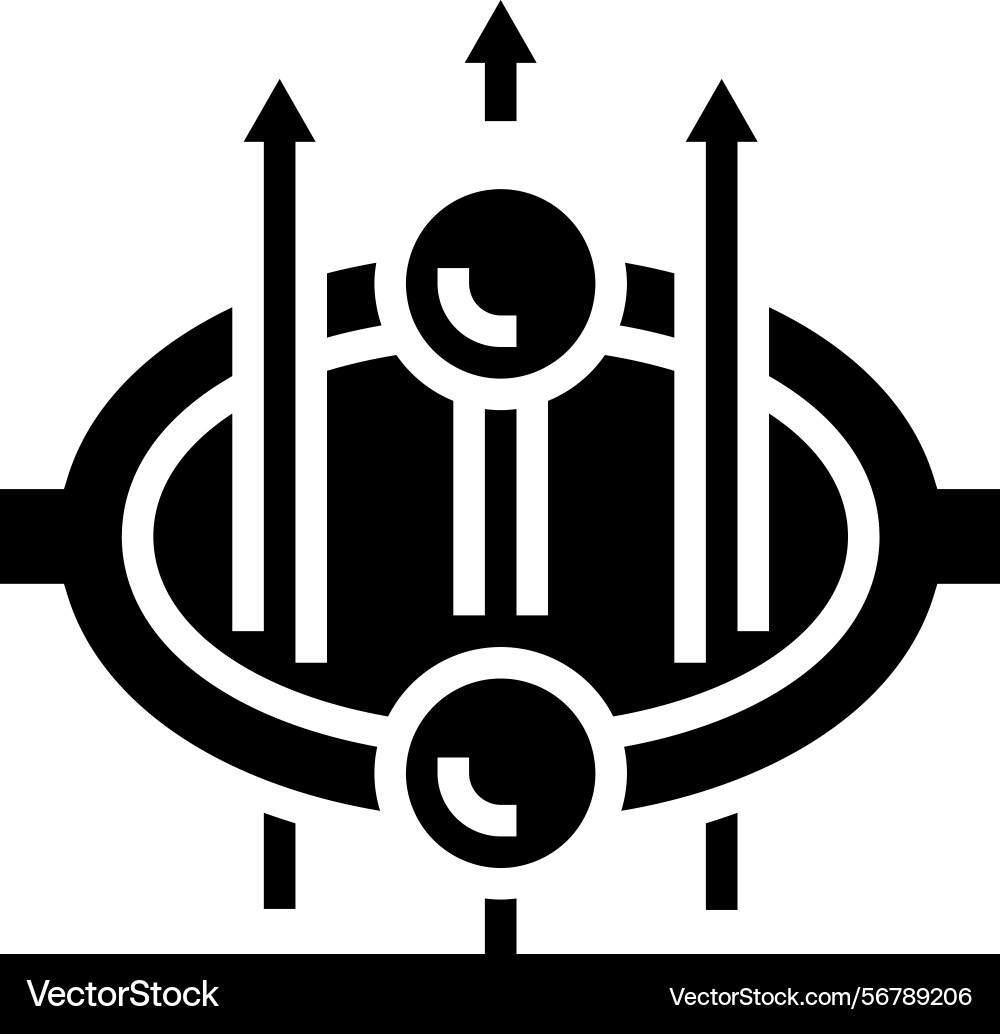 Superconducting loop quantum computer glyph icon Superconducting loop quantum computer glyph icon vector image
