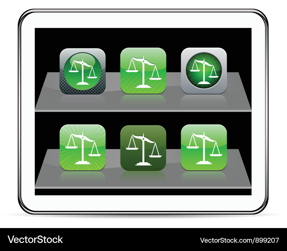Balance green app icons Vector Image