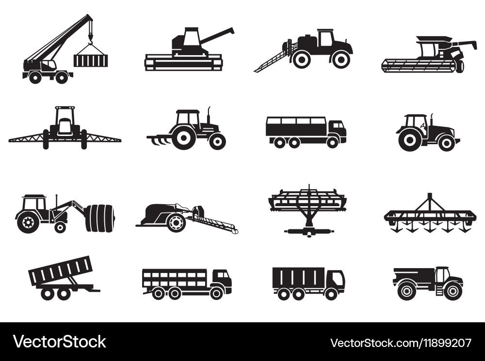 Farm Tractor Equipment Royalty Free Vector Image
