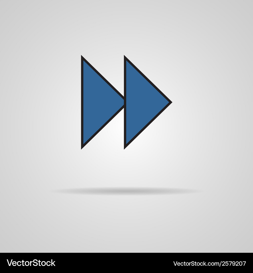 Forward or skip icon with shadow media player Vector Image