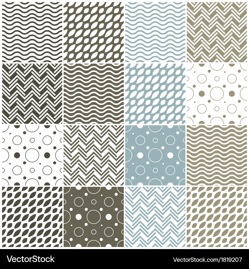 Geometric Wave Polka Dot Patterns Vector Image