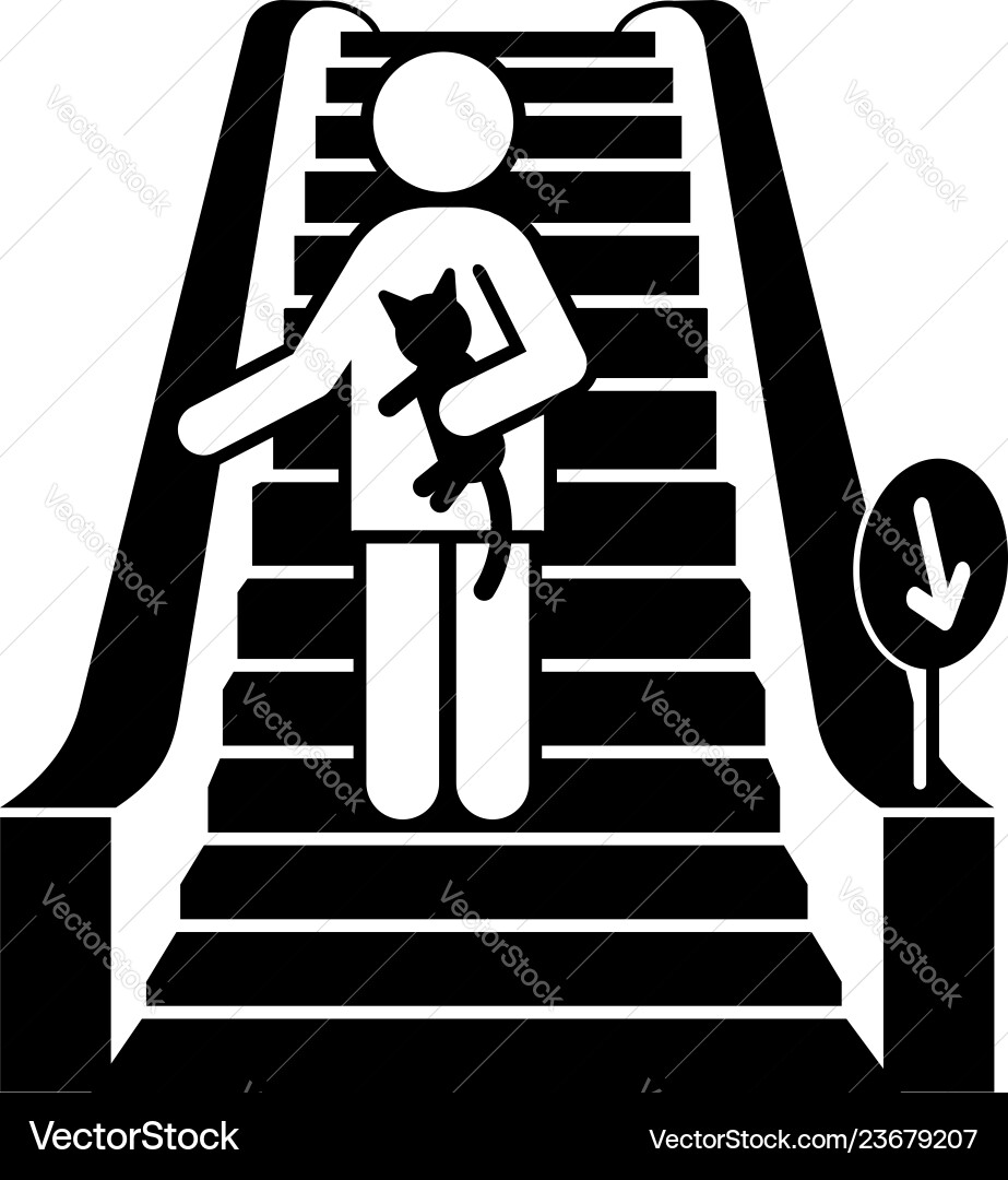 Man escalator down icon simple style Man escalator down icon simple style vector image