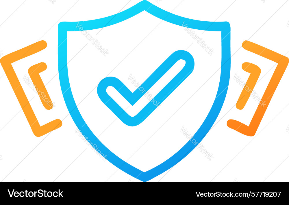 Security shield with checkmark icon design vector image