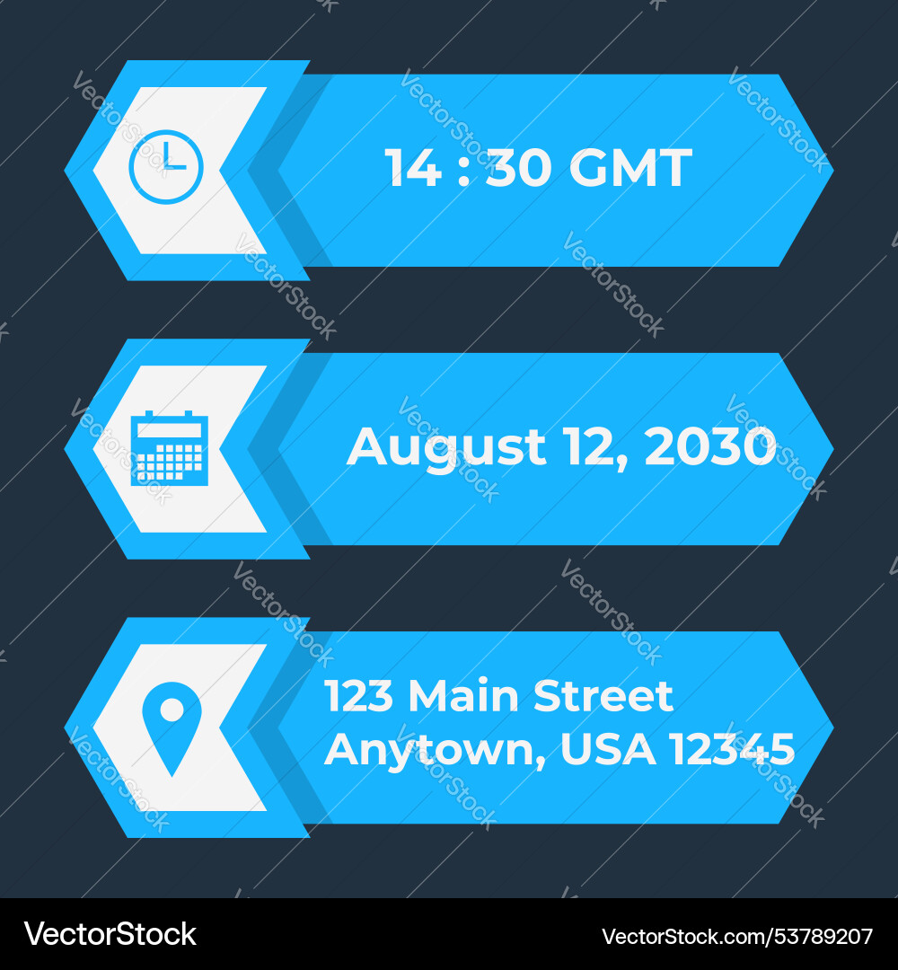 Time date and address concept isolated vector image