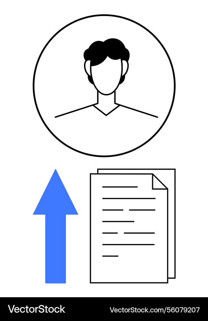 User profile upload with arrow icon and document User profile upload with arrow icon and document vector image