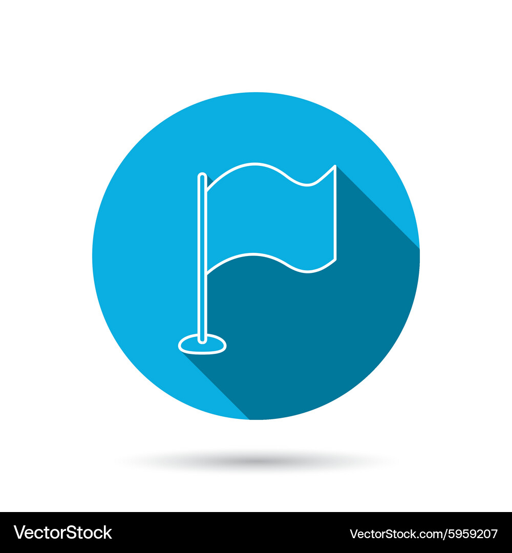 Waving flag icon location pointer sign Vector Image