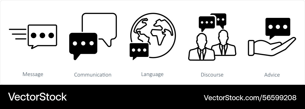 A set of 5 communication icons as message Vector Image